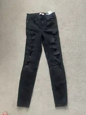 Guess “1981 Skinny” Distressed Jeans Light Black Size 27 For Sale