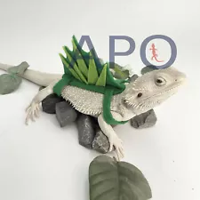 Lizard Cool Cosplay Spinosaurus Clothes for Bearded Dragon reptile pets(Green)