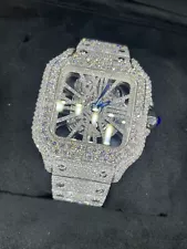 MOISSANITE Iced Out Skeleton Watch (Passes Diamond Tester)