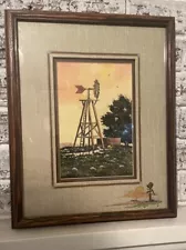 Vintage William T Zivic 1986 Original Painting “South Pasture” 12 3/8”x15 7/16”