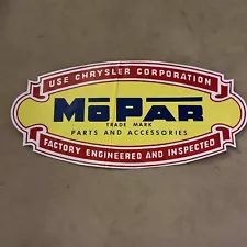 Large Chrysler Corp Mopar Parts & Access. Factory Engineered Emblem Sticker