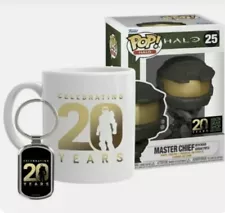 Halo Master Chief Pop 20th Anniversary XGS Bundle Funko, Mug, Keychain New !!!