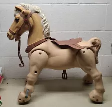 Vintage Marx “Marvel the Mustang” Riding Bouncy Horse on Wheels Works! READ!