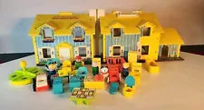 VTG 1969 Fischer Price Little People Play Family House Lot Accessories Dog 952