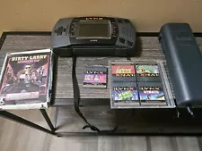 Atari Lynx lot console with 6 Games, and External Battery Pack