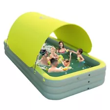 9FT Large inflatable Swimming Pool with Canopy for Kids, Adults, and Pets - K...