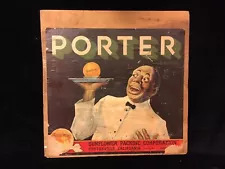 Vintage 1936 Sunkist Advertising Wooden Orange Crate End Porter Porterville, CA