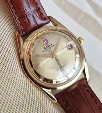 Vintage Swiss Rado World Travel automatic watch, gold plated, AS 1701, runs