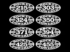 2 OLDS ROCKET V8 ENGINE DECALS 215-303-324-350-371-394-425-455