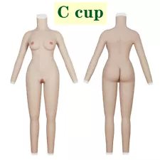 C Cup Silicone Breast Forms Bodysuit Fake Vagina Suit For Transgender Cosplay