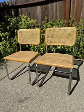 Rattan And Metal Chairs Set Of 2