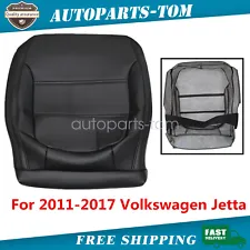 Replacement For 2011-17 Volkswagen Jetta Driver Bottom Leather Seat Cover Black