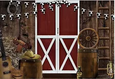 Western Backdrop for Photography 7’ X 5’ Photoshoot Supplies Cowboy Barn