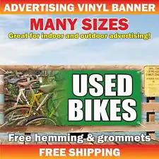 USED BIKES Advertising Banner Vinyl Mesh Sign car sale service Moped motorcycle