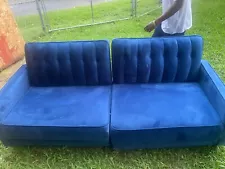 Blue Velvet Futon