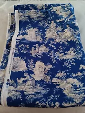 Waverly Blue French Country Toile Fabric Remnant 44X118 inches courting couple