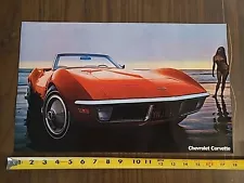 1970 Corvette Original Factory Issued Sales Brochure/Poster 18X11 Chevrolet