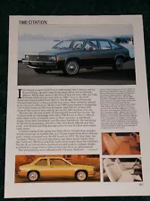 ★★1980 CHEVY CITATION SPEC SHEET INFO PHOTO 80 X-11 X11 COUPE SEDAN★★