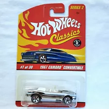 Hot Wheels Classics #7 1967 Camaro Convertible Silver Chrome 1:64 Scale For Sale