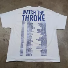 Watch The Throne Kanye West Jay Z 2011 Y2K Tour Hip Hop Rap Tee Grail T-shirt XL