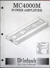 McIntosh MC4000M 1000W car audio amplifier service manual PDF