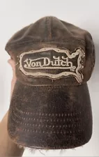 Authentic Von Dutch Trucker Snapback Mesh Hat Leather