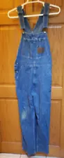 Work n' Sport Mens Bib Overalls Size 34x32 Blue Denim Carpenter Farm Trucker