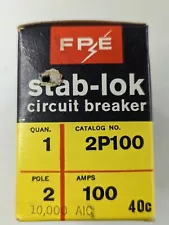 Federal Pacific FPE 2P100 100 Amp 2 Pole Circuit Breaker Stab-Lok