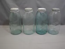 4 VINTAGE BALL MASON 1/2 GALLON JARS