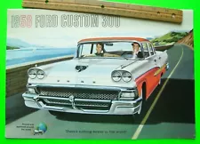 1958 FORD CUSTOM 300 HUGE PRESTIGE 16-pg COLOR CATALOG Brochure XLNT