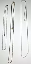 3 Sterling Silver Adjustable CHAIN NECKLACES - ANY SIZE YOU WANT - SALE - SALE