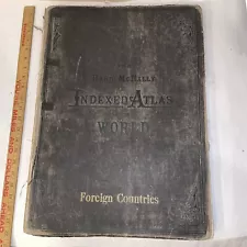 Rand McNally Indexed Atlas of the World Foreign Countries 1892 ?? ANTIQUE