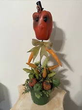 RARE VINTAGE PLASTIC RED PEPPER PLANT ANTHROPOMORPHIC VEGGIE LADY LONG EYELASHES