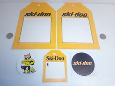 Vintage Ski-Doo 3 Price Tags & 2 Stickers Decals (Lot of 5)