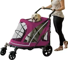 Pet Gear NO-Zip Pet Stroller with Dual Entry, Push Button Zipperless Entry fo...