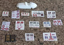 1/32 Strombecker slot car MIDGET waterslide Decals -12 different ones to chose