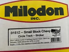 NEW SBC Milodon 31512 Kick Out Oil Pan Street Race Circle Track Stroker 6qt