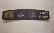 John Deere LX188 17hp Liquid Cooled Instrument panel Label Decal Lense