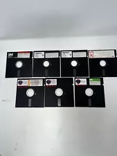 Lot of 7 Vintage Various 8" Floppy Disks with Storage Case - EP28