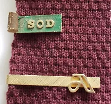 Vintage Asgrow Seed Co tie clip 1960's & Roll of SOD tie clip 1950's a rare set!