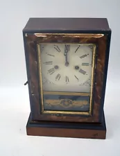 ANTIQUE INGRAHAM COTTAGE SHELF/MANTEL CLOCK W/KEY WIND