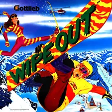 Gottlieb Wipe Out Pinball Machine Game Backglass Translite NOS ORIGINAL