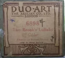 DUO-ART PIANO ROLL. GILDER'S THE BROOK'S LULLABY. PLAYED BY ROBERT BRAUN (RARE)