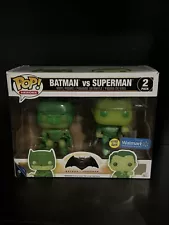 Funko Pop Batman vs Superman Heroes 2 Pack Walmart Exclusive Glows Vinyl Figure