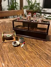 2 vintage 1/12 dollhouse shop display cases, candy counter, bakery, minis inc.