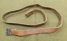 Original WWII Italian M38 Carcano Rifle Sling Leather Metal Buckle M-38