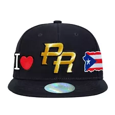 I Love Puerto Rico Snapback Hats for Men Women Flat Bill Hat Basball Caps