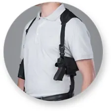 Horizontal shoulder holster for Smith & Wesson 9mm