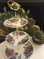 WEDDING CAKE STAND 3 Tier Serving Tray Baroque Rose Bridal Party Gift