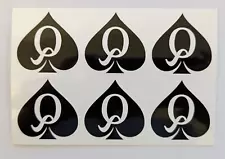 Queen Of Spades Temporary Tattoos, 6 tattoos Waterproof HOTWIFE BBC QOS CUCKOLD